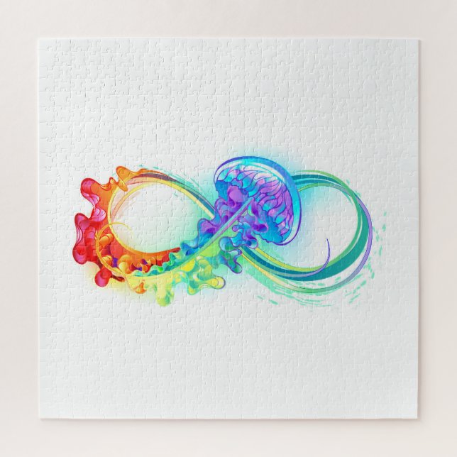 Infinity with Rainbow Jellyfish Jigsaw Puzzle (Vertical)