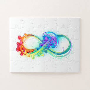 Infinity with Rainbow Jellyfish Jigsaw Puzzle