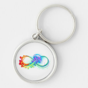 Infinity with Rainbow Jellyfish Keychain