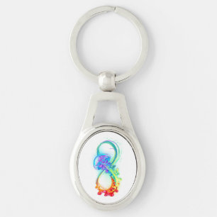 Infinity with Rainbow Jellyfish Keychain