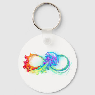 Infinity with Rainbow Jellyfish Keychain