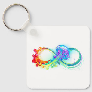 Infinity with Rainbow Jellyfish Keychain