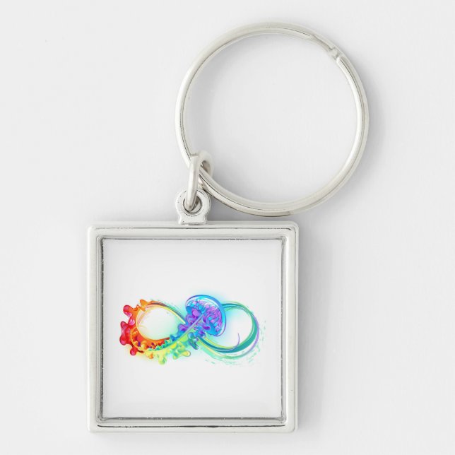 Infinity with Rainbow Jellyfish Keychain (Front)