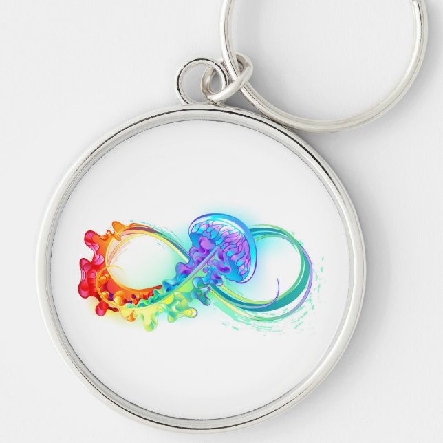 Infinity with Rainbow Jellyfish Keychain (Front)