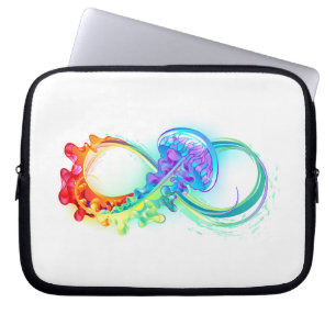 Infinity with Rainbow Jellyfish Laptop Sleeve