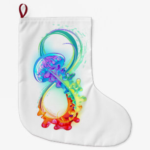 Infinity with Rainbow Jellyfish Large Christmas Stocking