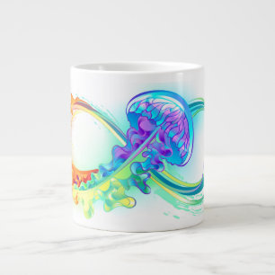Infinity with Rainbow Jellyfish Large Coffee Mug