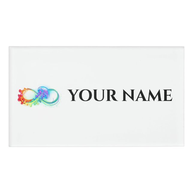 Infinity with Rainbow Jellyfish Name Tag (Front)