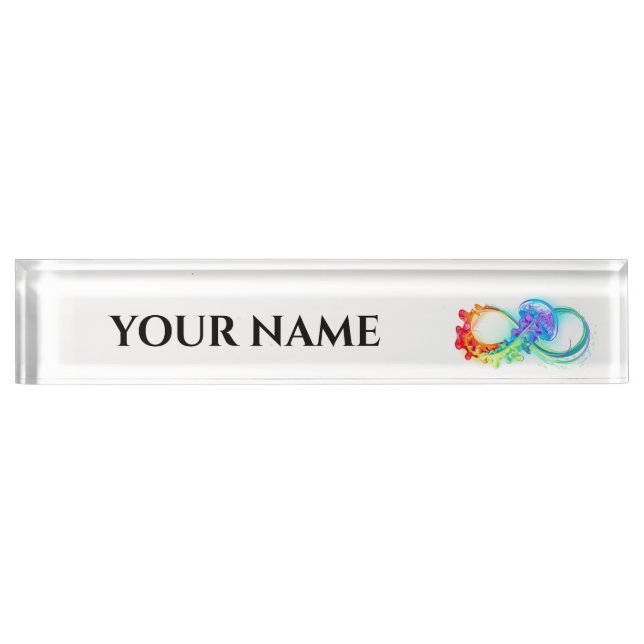 Infinity with Rainbow Jellyfish Nameplate (Front)