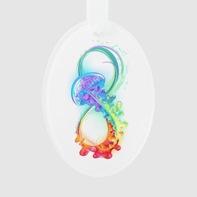 Infinity with Rainbow Jellyfish Ornament (Front)