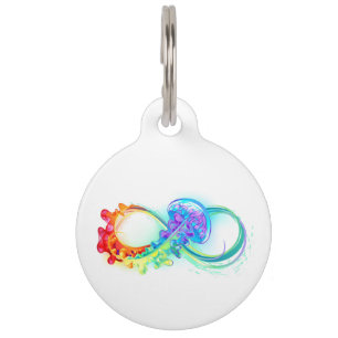 Infinity with Rainbow Jellyfish Pet Tag