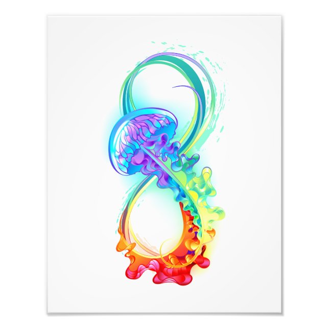 Infinity with Rainbow Jellyfish Photo Print (Front)