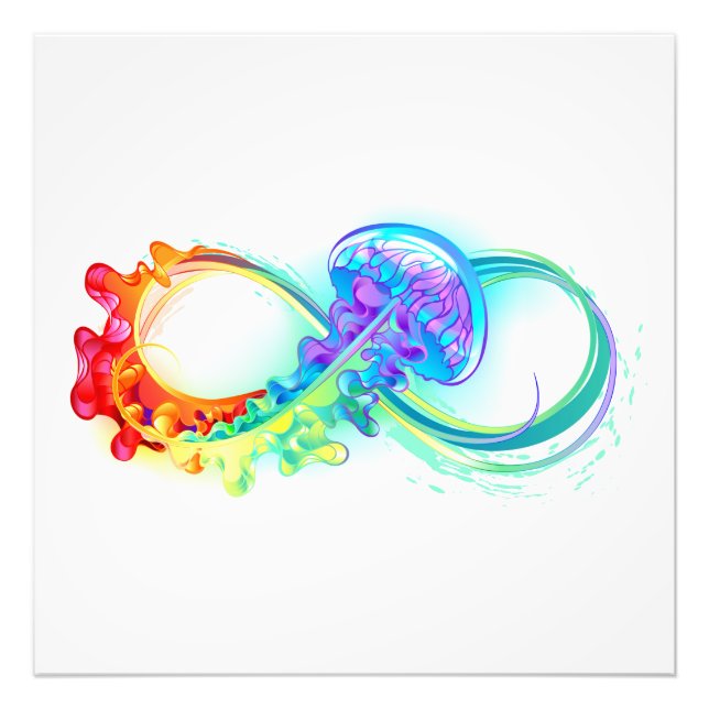 Infinity with Rainbow Jellyfish Photo Print (Front)