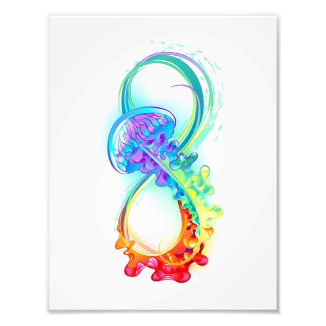 Infinity with Rainbow Jellyfish Photo Print (Front)