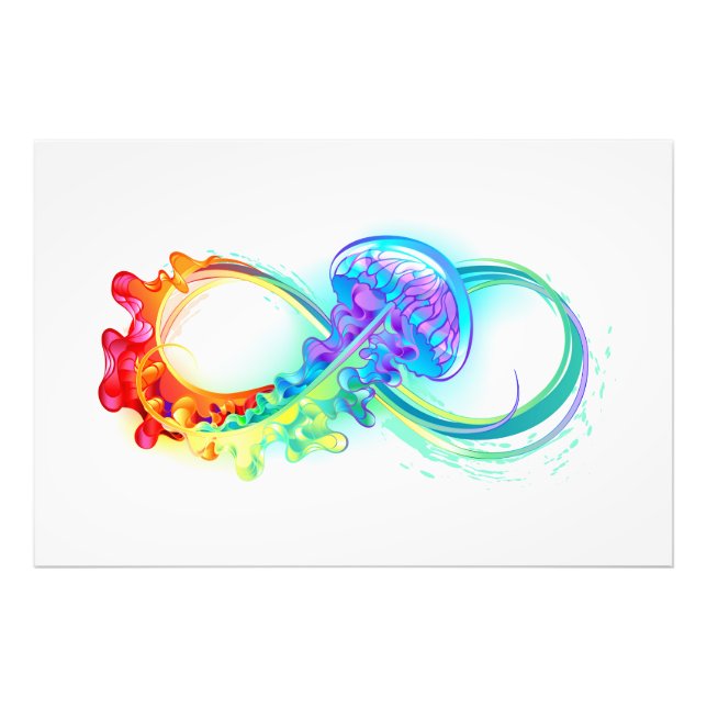 Infinity with Rainbow Jellyfish Photo Print (Front)