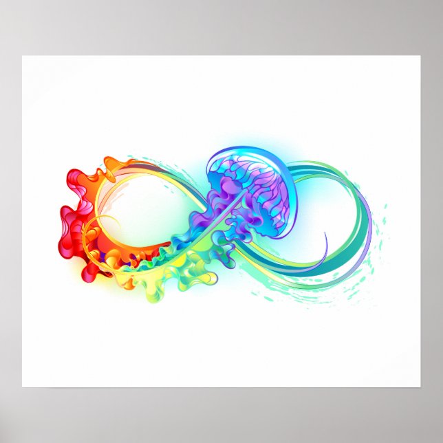 Infinity with Rainbow Jellyfish Poster (Front)