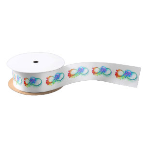 Infinity with Rainbow Jellyfish Satin Ribbon