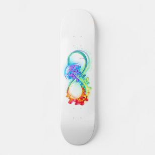 Infinity with Rainbow Jellyfish Skateboard