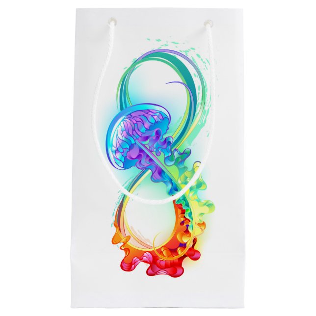 Infinity with Rainbow Jellyfish Small Gift Bag (Front)