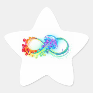 Infinity with Rainbow Jellyfish Star Sticker