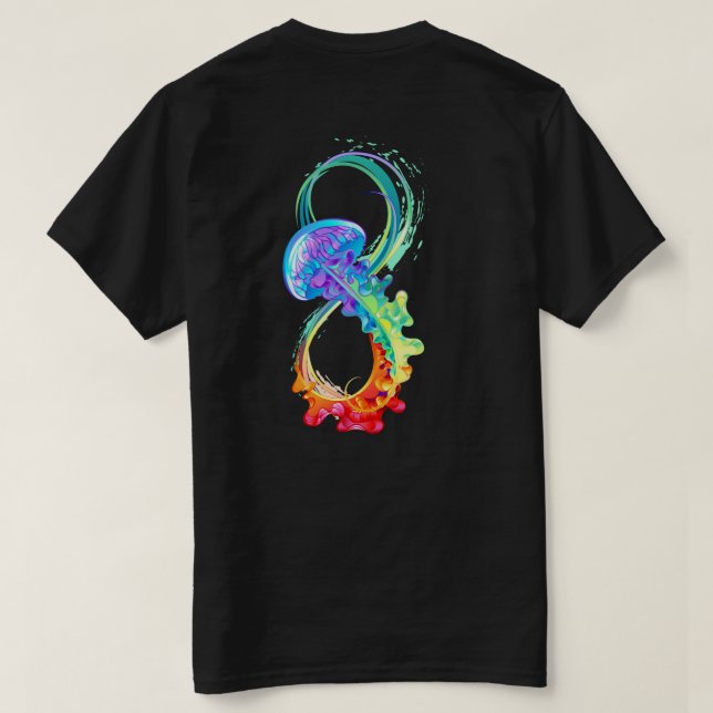 Infinity with Rainbow Jellyfish T-Shirt (Design Back)