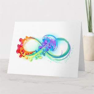 Infinity with Rainbow Jellyfish Thank You Card