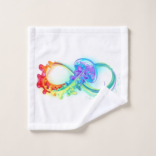 Infinity with Rainbow Jellyfish Wash Cloth (Wash Cloth)