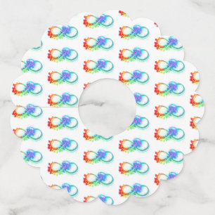 Infinity with Rainbow Jellyfish Wine Glass Tag