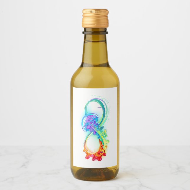 Infinity with Rainbow Jellyfish Wine Label (Front)