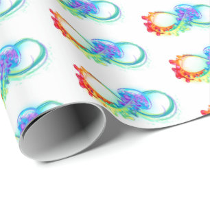 Infinity with Rainbow Jellyfish Wrapping Paper