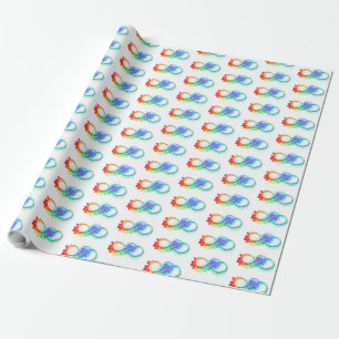 Infinity with Rainbow Jellyfish Wrapping Paper