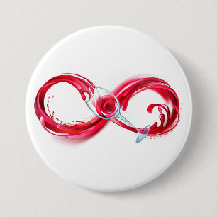 Infinity with Red Wine 3 Inch Round Button