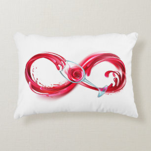 Infinity with Red Wine Accent Pillow
