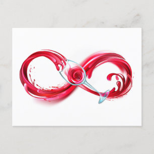 Infinity with Red Wine Announcement Postcard