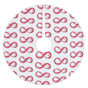 Infinity with Red Wine Brushed Polyester Tree Skirt