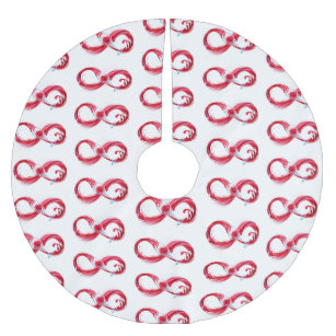 Infinity with Red Wine Brushed Polyester Tree Skirt