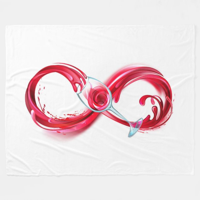 Infinity with Red Wine Fleece Blanket (Front (Horizontal))
