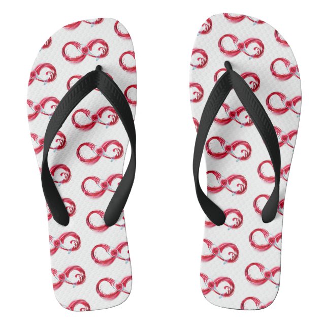 Infinity with Red Wine Flip Flops (Footbed)