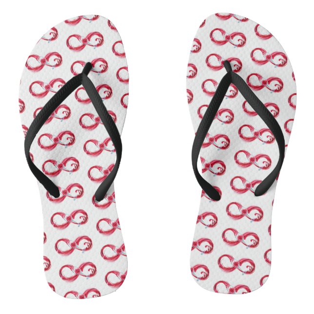 Infinity with Red Wine Flip Flops (Footbed)