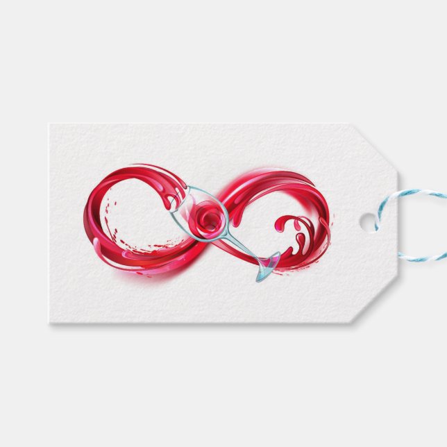 Infinity with Red Wine Gift Tags (Front (Horizontal))