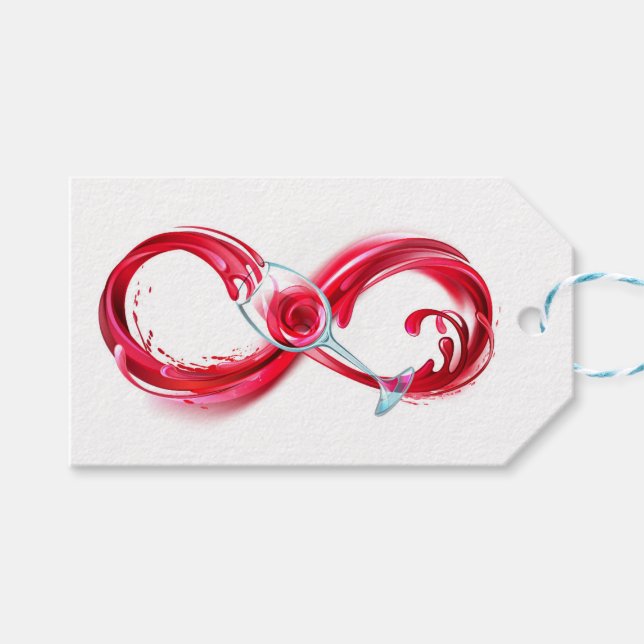 Infinity with Red Wine Gift Tags (Front (Horizontal))
