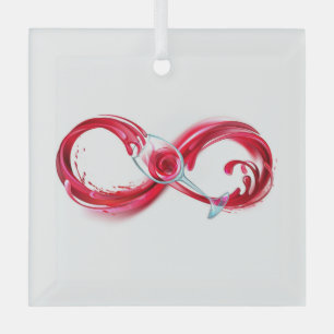 Infinity with Red Wine Glass Ornament