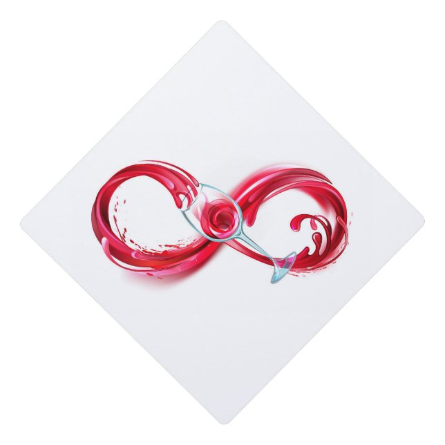 Infinity with Red Wine Graduation Cap Topper (Front)