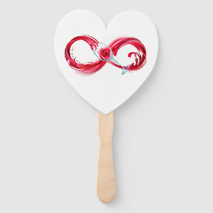 Infinity with Red Wine Hand Fan