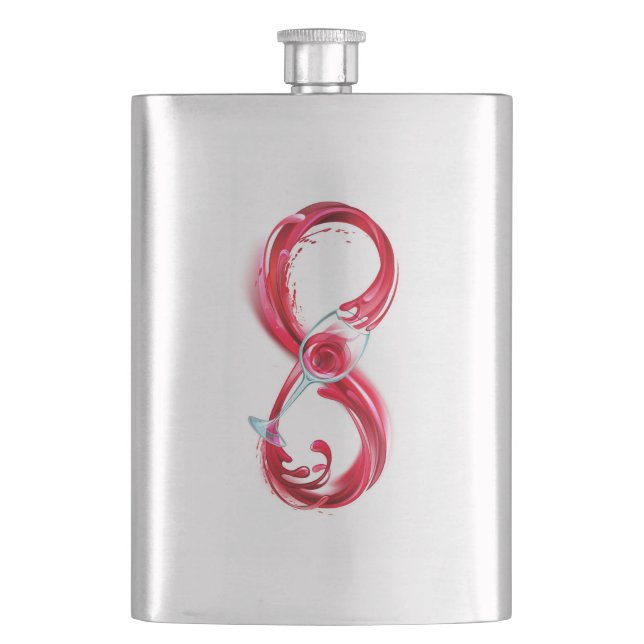Infinity with Red Wine Hip Flask (Front)