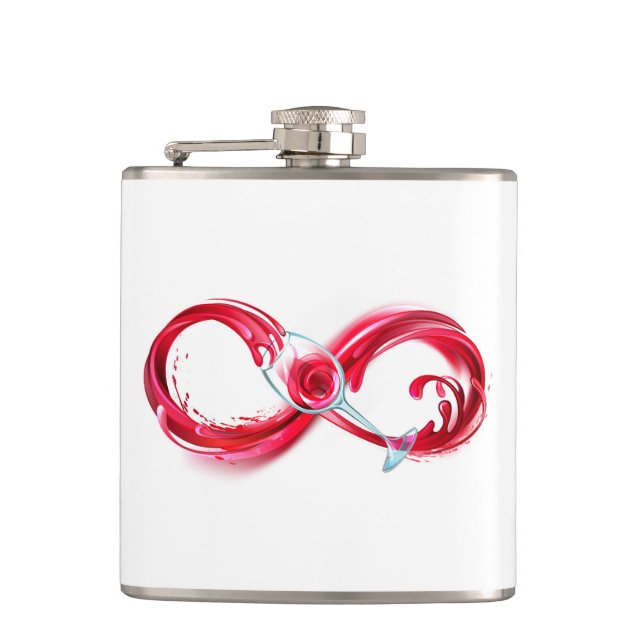 Infinity with Red Wine Hip Flask (Front)