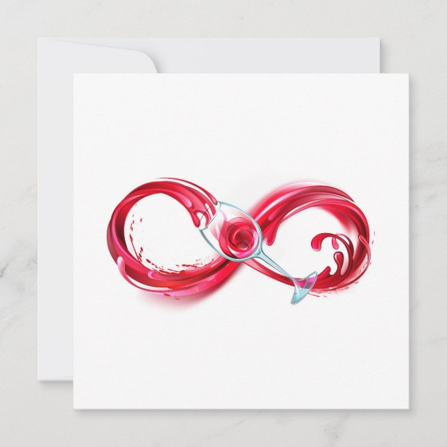 Infinity with Red Wine Invitation (Front)
