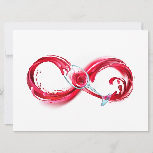 Infinity with Red Wine Invitation (Front)