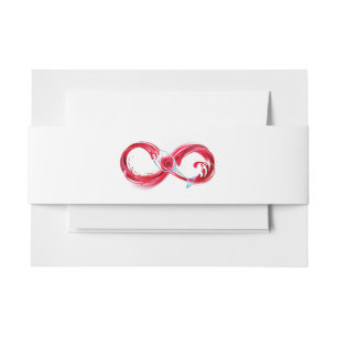 Infinity with Red Wine Invitation Belly Band