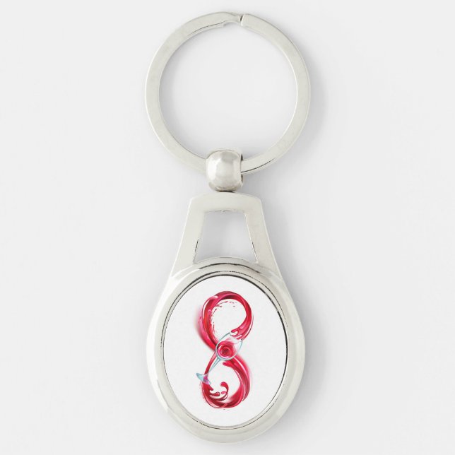 Infinity with Red Wine Keychain (Front)
